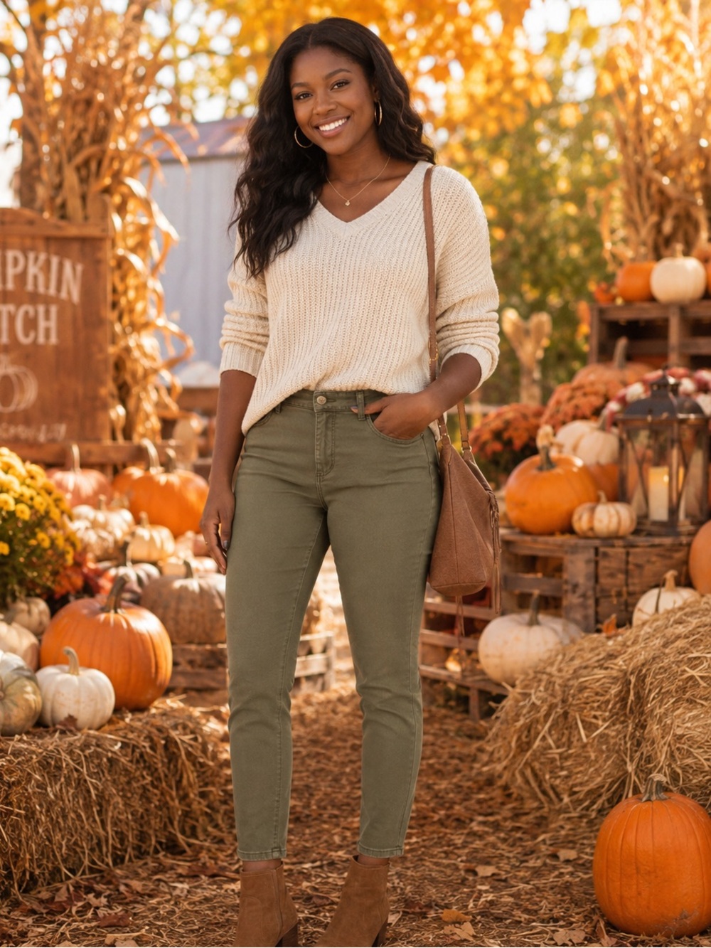 LOFT Olive Green Skinny Jeans